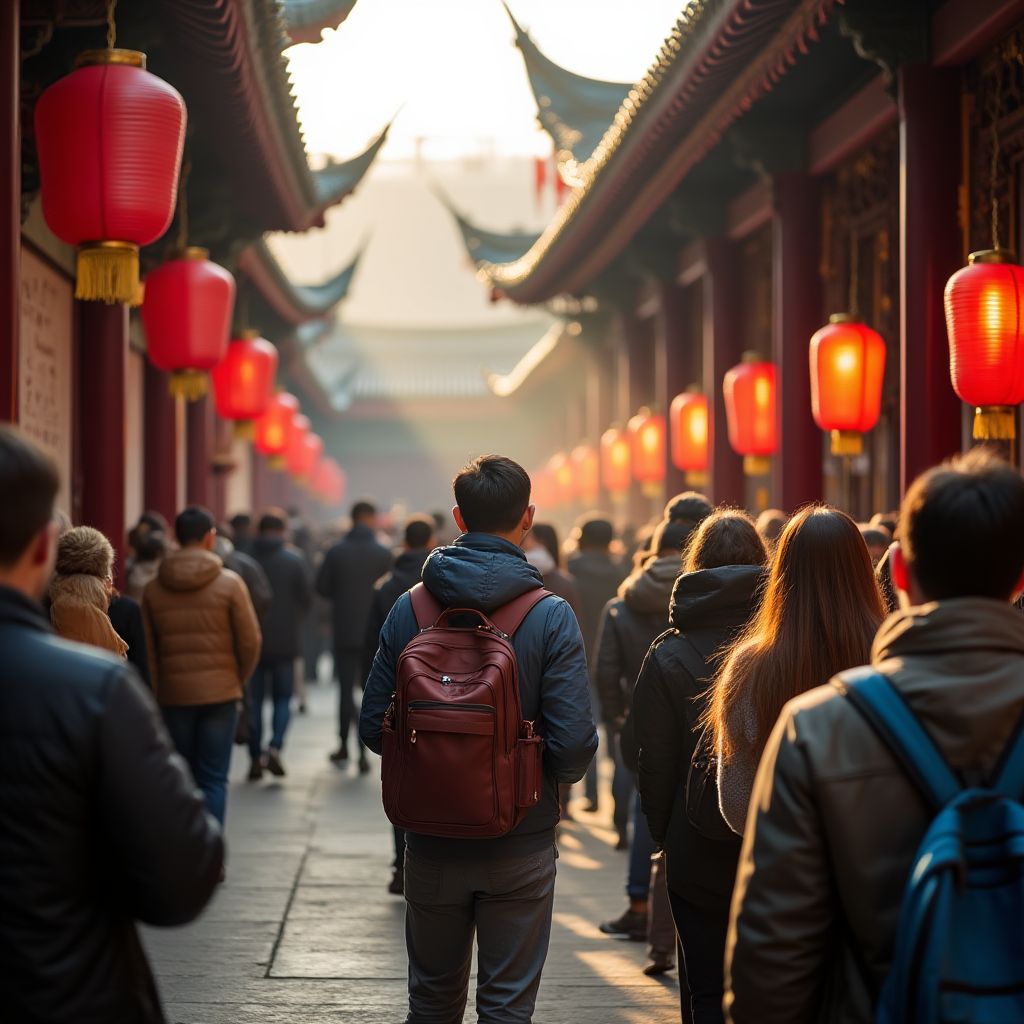 Tour guide explaining traditional Hong Kong culture to tourists